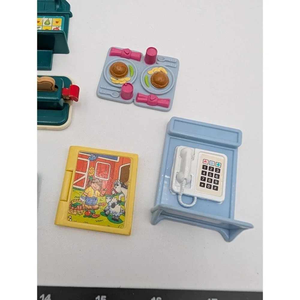 Fisher Price and Playskool Dollhouse Accessories Trays Phone Mixer Book Suitcase